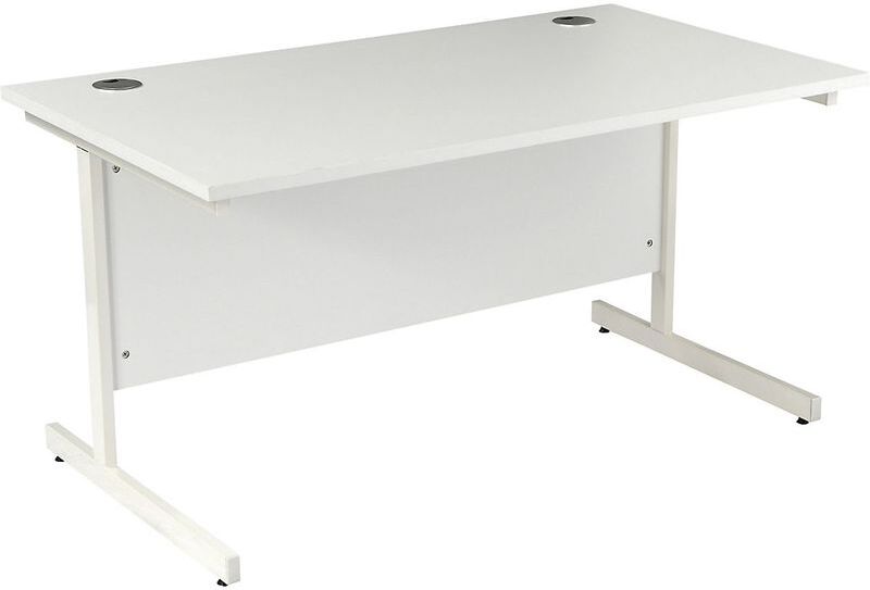 CERTEO Bureau rectangulaire piétement en C   LxP 1800 x 800 mm   pieds blancs   Blanc CERTEO Bureau rectangulaire piétement en C   LxP 1800 x 800 mm   pieds blancs   Blanc