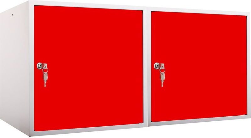 Newpo - Lot de 2x casiers métalliques individuels   HxLxP 45 x 45 x 45 cm Newpo - Lot de 2x casiers métalliques individuels   HxLxP 45 x 45 x 45 cm