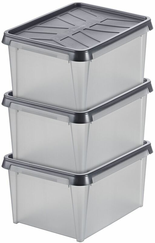 Certeo - Lot de 3x Boîte de rangement Dry   33 l   Étanche   Transparente Certeo - Lot de 3x Boîte de rangement Dry   33 l   Étanche   Transparente