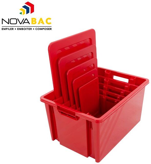 Novap - Novabac 6 au 54 Litres Rouge + les couvercles - 5200148 Novap - Novabac 6 au 54 Litres Rouge + les couvercles - 5200148