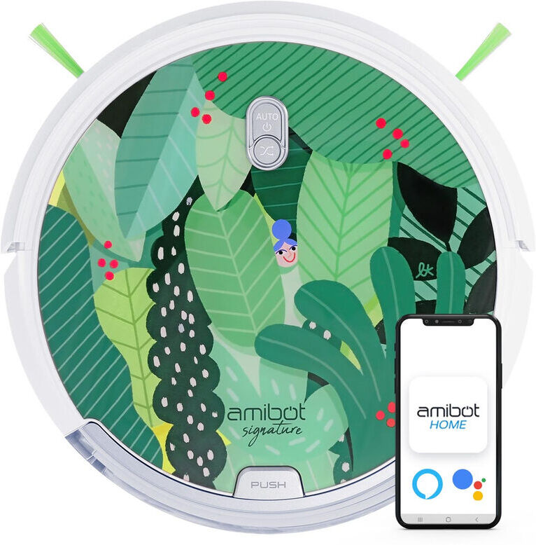 AMIBOT Robot aspirateur et laveur connecté AMIBOT Signature Edition Jungle - Vert AMIBOT Robot aspirateur et laveur connecté AMIBOT Signature Edition Jungle - Vert