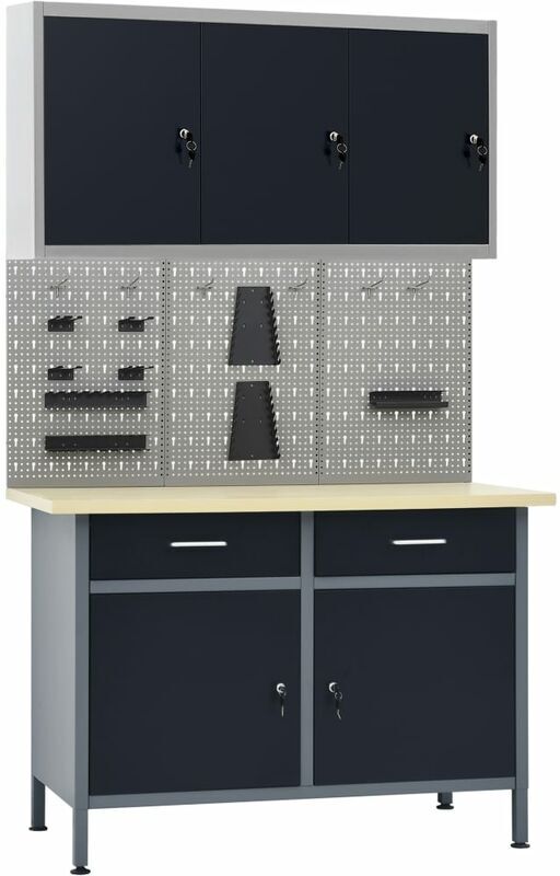 True Deal Établi avec 3 panneaux muraux et 1 armoire True Deal Établi avec 3 panneaux muraux et 1 armoire