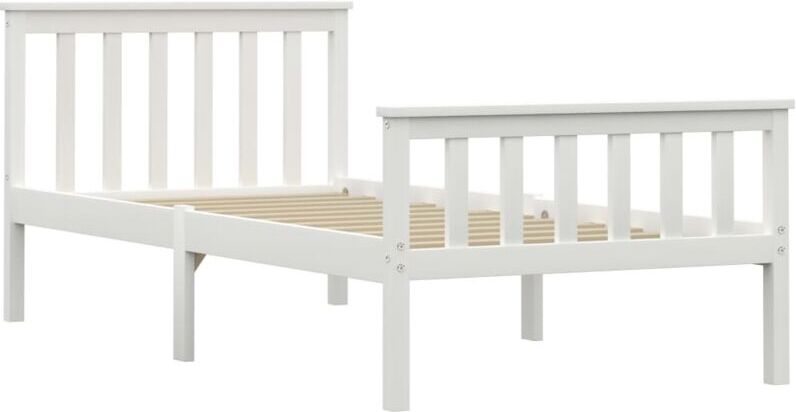 vidaXL Cadre de lit Blanc Bois de pin massif 100 x 200 cm vidaXL Cadre de lit Blanc Bois de pin massif 100 x 200 cm