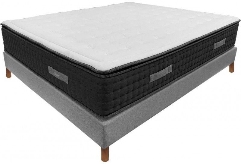 ESSENZIA Ensemble BIARRITZ + Sommier Douce France 19cm + Pieds 160x200 Ressorts - Blanc ESSENZIA Ensemble BIARRITZ + Sommier Douce France 19cm + Pieds 160x200 Ressorts - Blanc