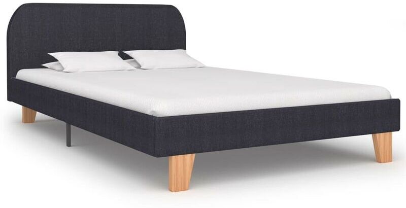 HOMMOO Cadre de lit Gris foncé Tissu 120 x 200 cm HDV22729 - Hommoo