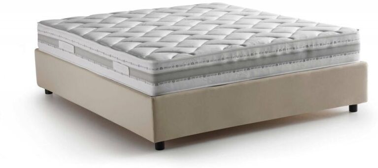 TALAMO ITALIA Lit Double déhoussable Conteneur Silvia Sommier, Fabriqué en Italie Crème Avec TALAMO ITALIA Lit Double déhoussable Conteneur Silvia Sommier, Fabriqué en Italie Crème Avec