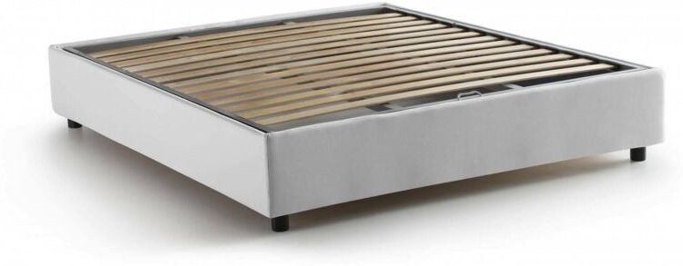 TALAMO ITALIA Lit Double déhoussable Conteneur Silvia Sommier, Fabriqué en Italie, Blanc, TALAMO ITALIA Lit Double déhoussable Conteneur Silvia Sommier, Fabriqué en Italie, Blanc,