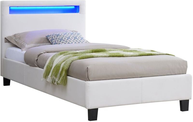 IDIMEX Lit simple pour adulte ou enfant LUCENO avec sommier 90x190 cm 1 place, tête de IDIMEX Lit simple pour adulte ou enfant LUCENO avec sommier 90x190 cm 1 place, tête de