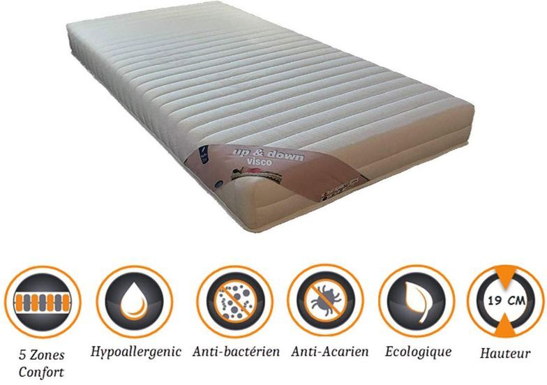 King Of Dreams - Matelas Mémoire de Forme 58 Kg/m3 80x190 x 19 cm - Ferme King Of Dreams - Matelas Mémoire de Forme 58 Kg/m3 80x190 x 19 cm - Ferme