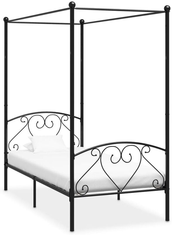 TOPDEAL VDTD24970_FR Cadre de lit à baldaquin Noir Métal 100 x 200 cm - Topdeal TOPDEAL VDTD24970_FR Cadre de lit à baldaquin Noir Métal 100 x 200 cm - Topdeal