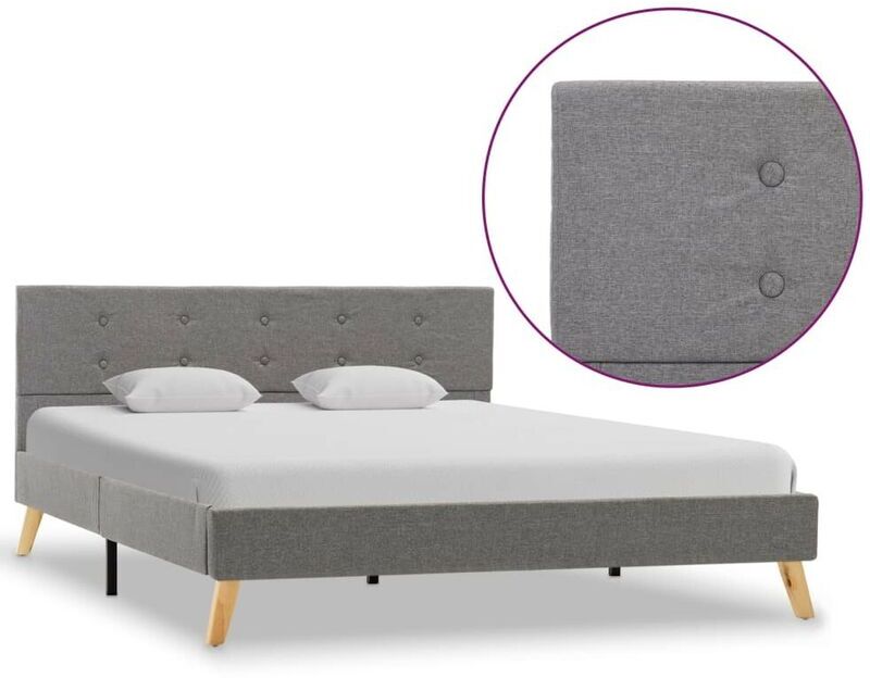 Topdeal VDTD25119_FR Cadre de lit Gris clair Tissu 140 x 200 cm Topdeal VDTD25119_FR Cadre de lit Gris clair Tissu 140 x 200 cm