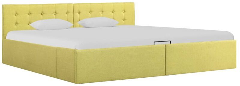 TRUE DEAL Cadre de lit à stockage hydraulique Jaune lime Tissu 180x200 cm - True Deal TRUE DEAL Cadre de lit à stockage hydraulique Jaune lime Tissu 180x200 cm - True Deal