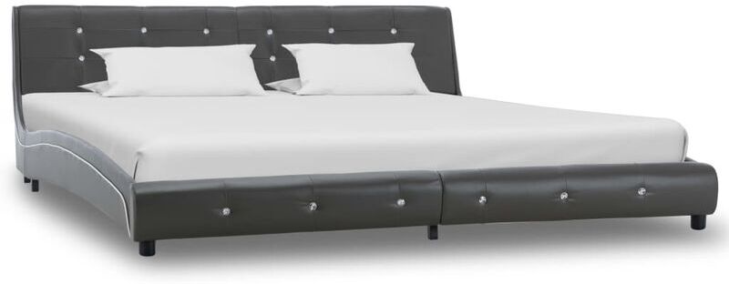 True Deal Cadre de lit Gris Similicuir 180 x 200 cm True Deal Cadre de lit Gris Similicuir 180 x 200 cm