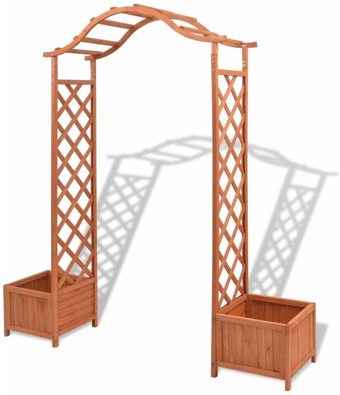 Zqyrlar - Arche pour rosiers avec jardinières Treillis 180x40x205 cm Zqyrlar - Arche pour rosiers avec jardinières Treillis 180x40x205 cm