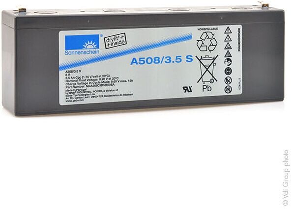 GNB SONNENSCHEIN A500 Batterie plomb etanche gel A508/3.5S 8V 3.5Ah F4.8 - Gnb Sonnenschein A500 GNB SONNENSCHEIN A500 Batterie plomb etanche gel A508/3.5S 8V 3.5Ah F4.8 - Gnb Sonnenschein A500