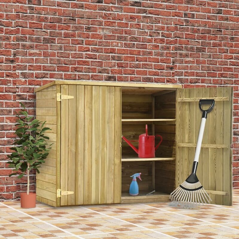 HOMMOO Abri à outils de jardin 135x60x123 cm Pinède imprégnée HDV29995 - Hommoo HOMMOO Abri à outils de jardin 135x60x123 cm Pinède imprégnée HDV29995 - Hommoo