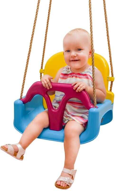 LITTLETOM 3-en-1 Balançoire 40x43x33cm pour petits enfants 6-72 mois Bleu-Jaune LITTLETOM 3-en-1 Balançoire 40x43x33cm pour petits enfants 6-72 mois Bleu-Jaune