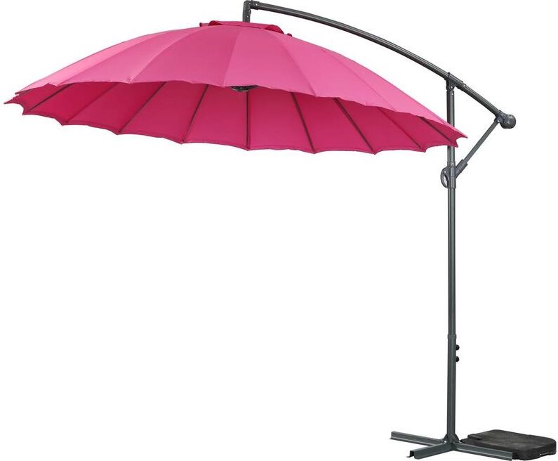 HABITAT ET JARDIN Parasol jardin déporté Alu 'Lili 3' - Style Japonais - Ø3m - Rose