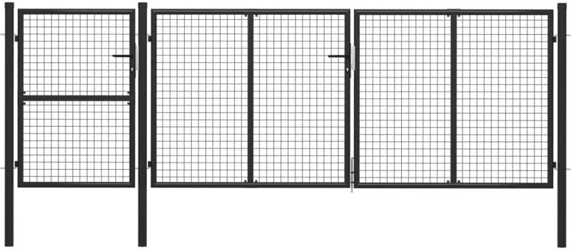vidaXL Portail de jardin Acier 400 x 125 cm Anthracite vidaXL Portail de jardin Acier 400 x 125 cm Anthracite