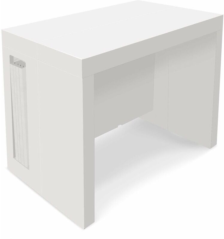 Intensedeco - Table Console extensible Loki Blanc laqué