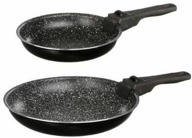 AC-DÉCO Poele en revêtement pierre anti adhérent - Lot de 2 : diamètre 24 et 28 cm AC-DÉCO Poele en revêtement pierre anti adhérent - Lot de 2 : diamètre 24 et 28 cm