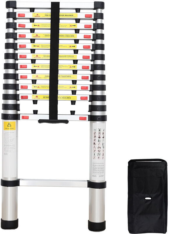 TODECO Échelle Pliable, Echelle Telescopique, 3,8 mètre(s), Écart supplémentaire, Sac TODECO Échelle Pliable, Echelle Telescopique, 3,8 mètre(s), Écart supplémentaire, Sac