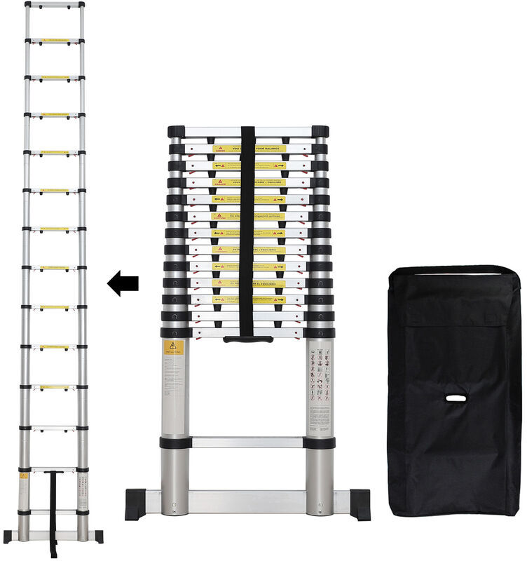 TODECO Échelle Pliable, Echelle Telescopique, 4,1 mètre(s), Écart supplémentaire, Sac TODECO Échelle Pliable, Echelle Telescopique, 4,1 mètre(s), Écart supplémentaire, Sac