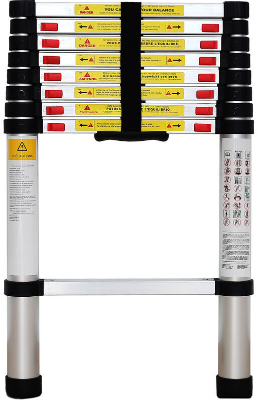 TODECO Échelle Pliable, Echelle Telescopique, 2,6 mètre(s), EN 131, Charge maximale: TODECO Échelle Pliable, Echelle Telescopique, 2,6 mètre(s), EN 131, Charge maximale:
