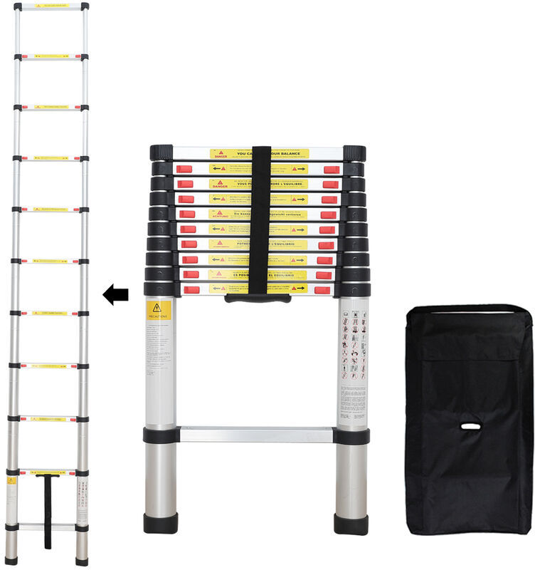 TODECO Échelle Pliable, Echelle Telescopique, 3,2 mètre(s), Sac de transport OFFERT, TODECO Échelle Pliable, Echelle Telescopique, 3,2 mètre(s), Sac de transport OFFERT,