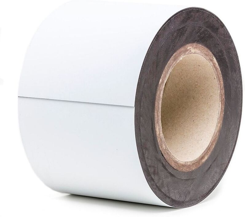 Certeo - Etiquettes magnétiques - blancs, sur rouleaux - hauteur 100 mm, Certeo - Etiquettes magnétiques - blancs, sur rouleaux - hauteur 100 mm,