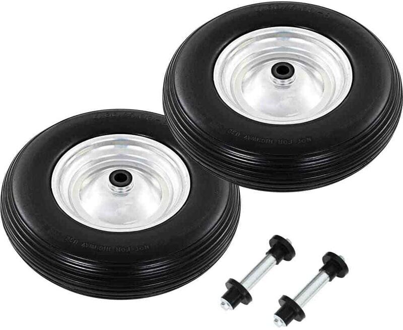 Hommoo Roue de brouette avec axe 2 pcs PU solide 4.00-8 390 mm HDV04992 Hommoo Roue de brouette avec axe 2 pcs PU solide 4.00-8 390 mm HDV04992