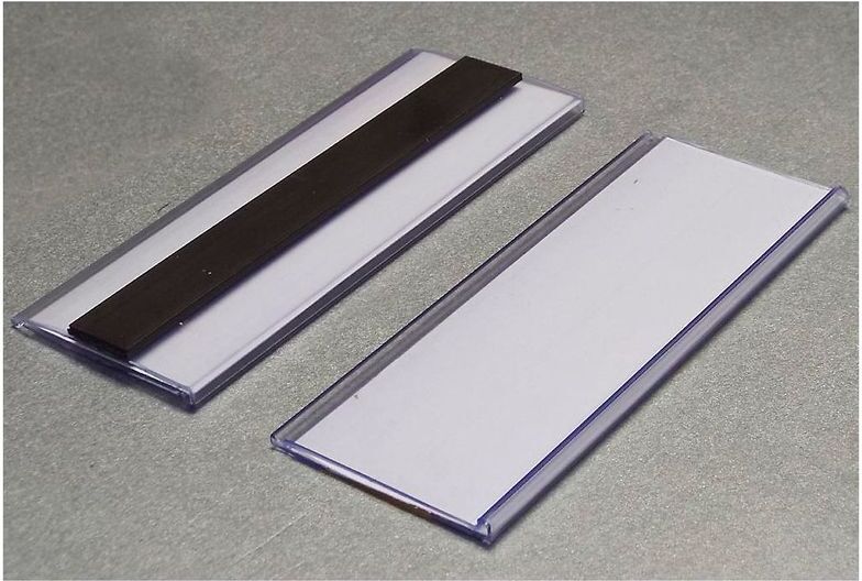 Certeo - Porte-étiquettes - magnétiques, lot de 100 - h x l 38 x 100 mm Certeo - Porte-étiquettes - magnétiques, lot de 100 - h x l 38 x 100 mm