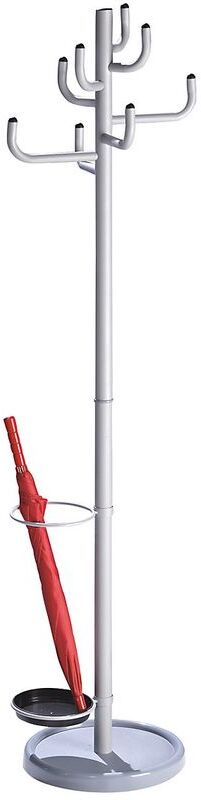 CERTEO Portemanteau - 8 patères en acier robuste - aluminium - Coloris piétement: CERTEO Portemanteau - 8 patères en acier robuste - aluminium - Coloris piétement: