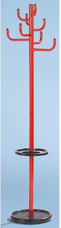 CERTEO Portemanteaux - hauteur 1700 mm, Ø 450 mm, 8 patères - rouge - Coloris patères: CERTEO Portemanteaux - hauteur 1700 mm, Ø 450 mm, 8 patères - rouge - Coloris patères: