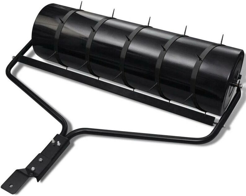 Hommoo - Rouleau à gazon de jardin noir avec 5 bandes d'aérateur 30 cm HDV15041 Hommoo - Rouleau à gazon de jardin noir avec 5 bandes d'aérateur 30 cm HDV15041