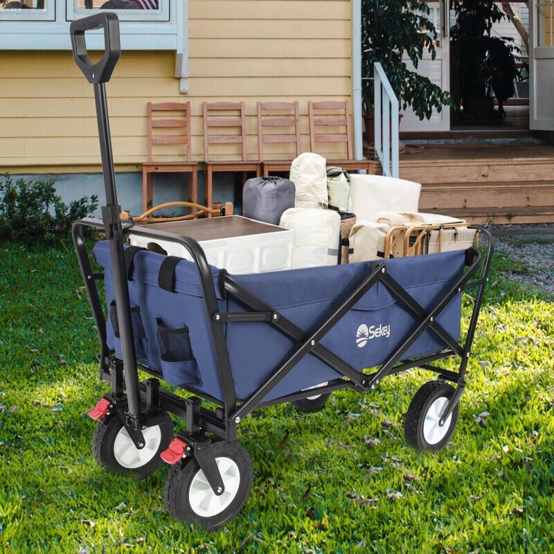 SEKEY Chariot de Jardin Pliable avec Freins Charrette à Main Pliant Chariot de SEKEY Chariot de Jardin Pliable avec Freins Charrette à Main Pliant Chariot de