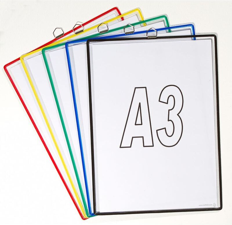 Certeo - Tarifold Pochette transparente à accrocher - pour format A3 Certeo - Tarifold Pochette transparente à accrocher - pour format A3