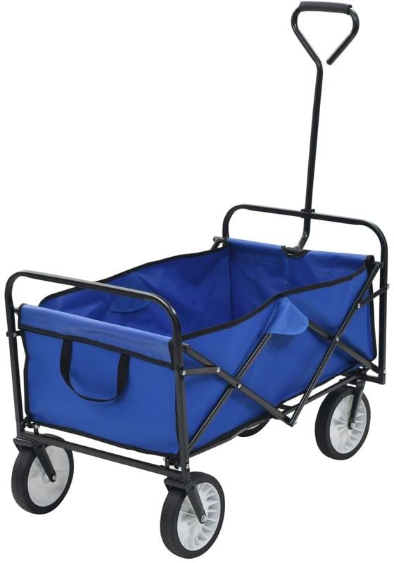 ASUPERMALL Chariot a main pliable Acier Bleu