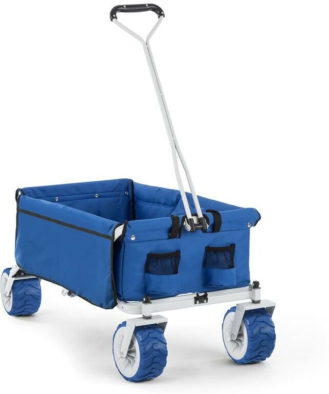 Waldbeck The Blue Chariot Remorque pliable 70kg 90l roues larges 10cm - bleu