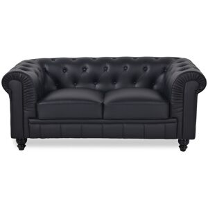 Canapé Chesterfield 2 Places Regency Noir