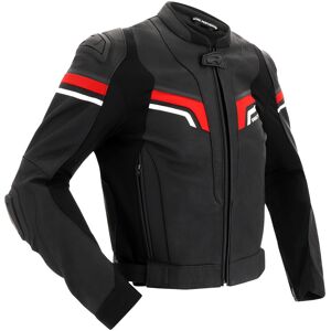 Richa Matrix 2 veste en cuir de moto perforee Noir Blanc Rouge taille : 52