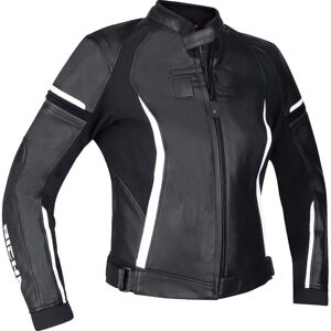 Richa Laura Veste en cuir de moto pour dames Noir Blanc taille : 34