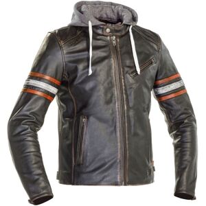 Richa Toulon 2 Blouson en cuir de moto Noir Orange taille : 60