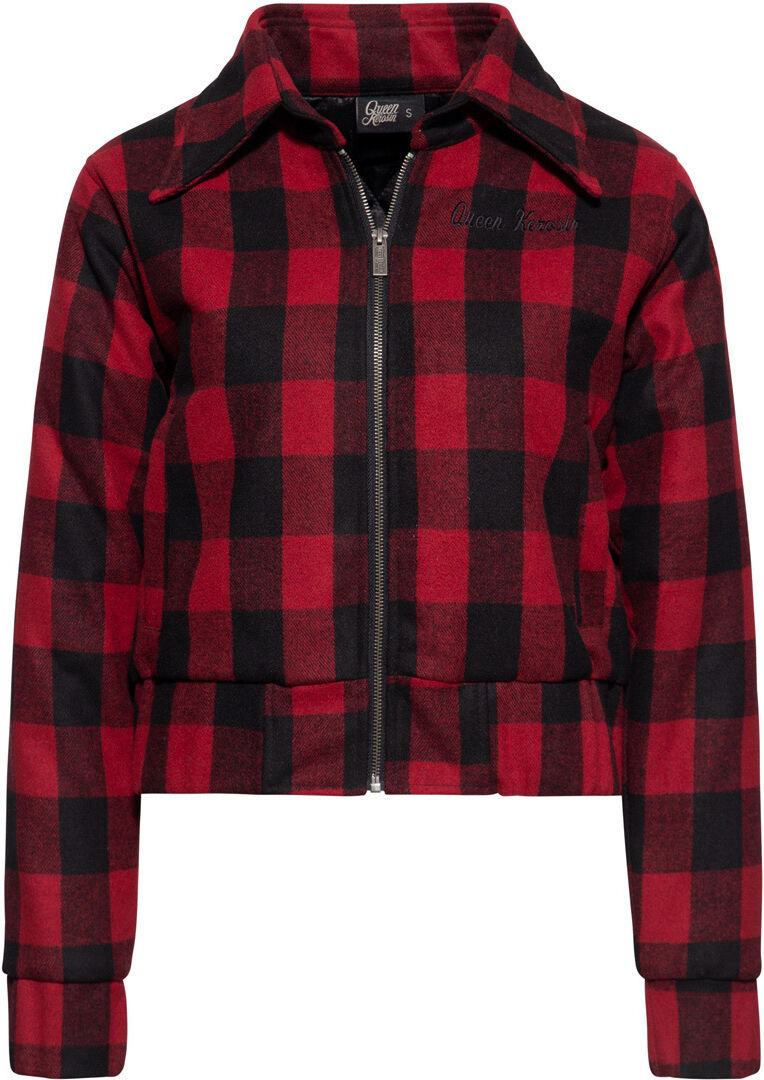 King Kerosin Queen Kerosin Speedway Queen Checkered Veste femme Noir Rouge taille : S