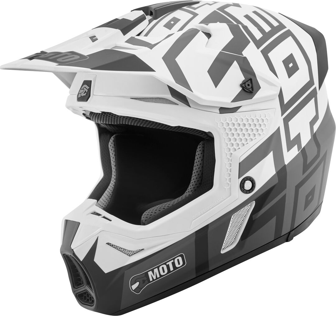 FC-Moto Merkur Flex Casque de motocross Noir Gris Blanc taille : M