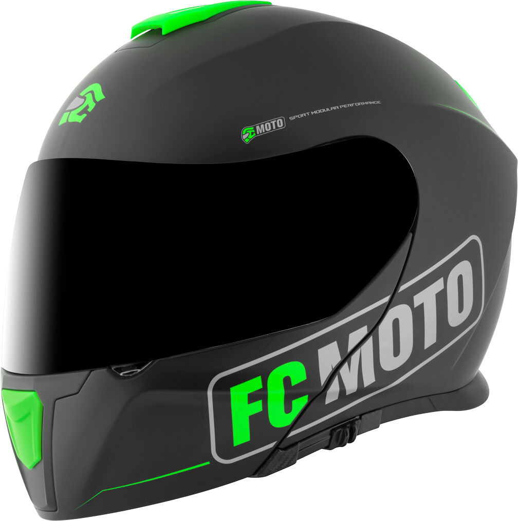 FC-Moto Novo Straight Casque Noir Vert taille : S