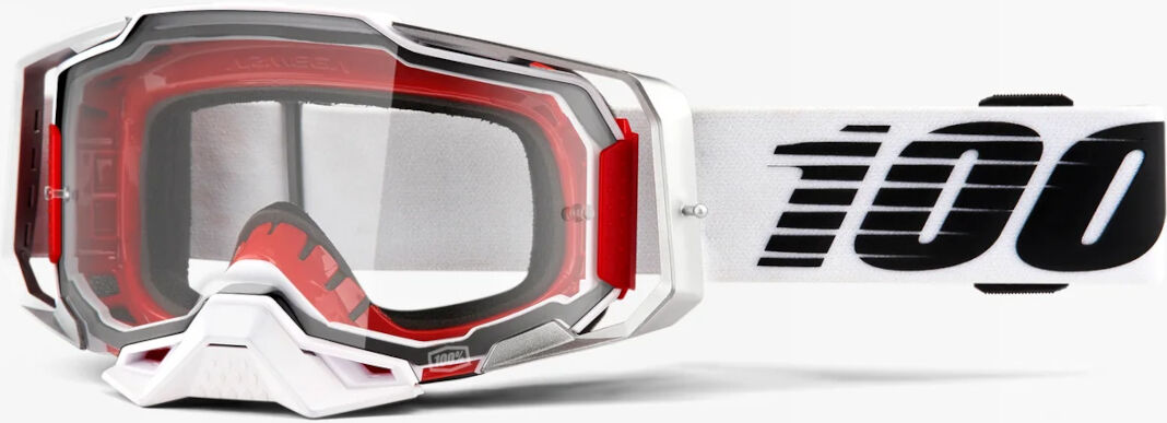 100% Armega Essential Lunettes de motocross Noir Blanc taille :