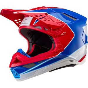 Alpinestars Supertech S M10 Aeon 2024 Casque de motocross Blanc Rouge Bleu taille S