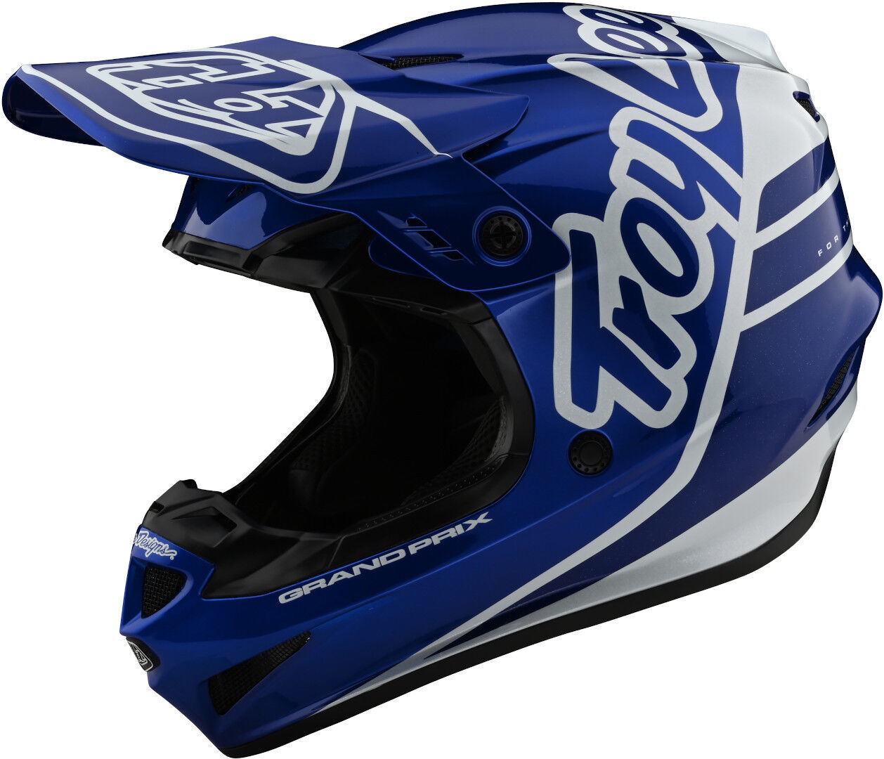 Troy Lee Designs GP Silhouette Casque de motocross de jeunesse Blanc Turquoise Bleu taille : L