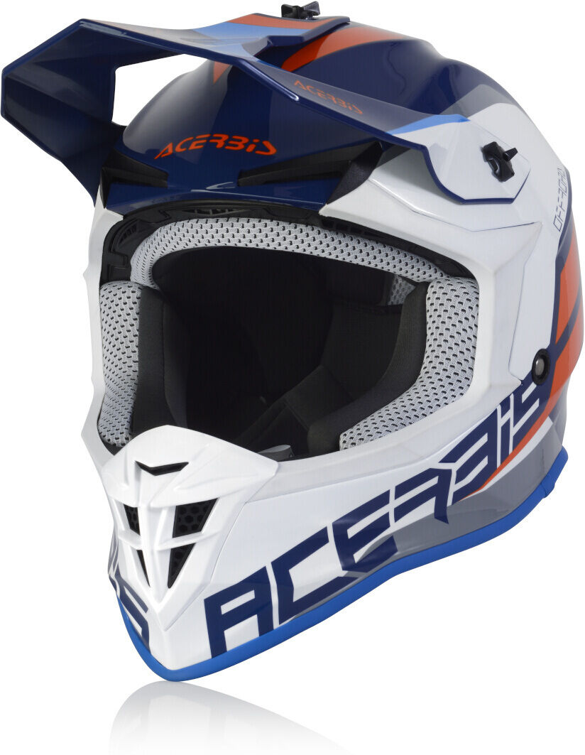 Acerbis Linear Casque de motocross Blanc Turquoise Bleu taille : S